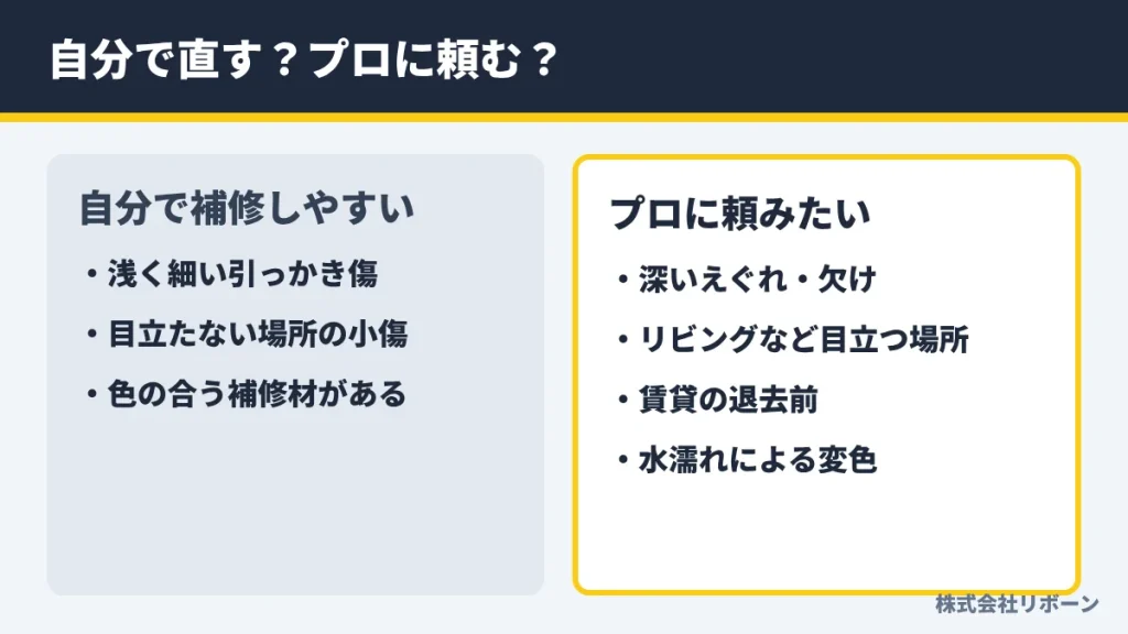 自分で直す？プロに頼む？