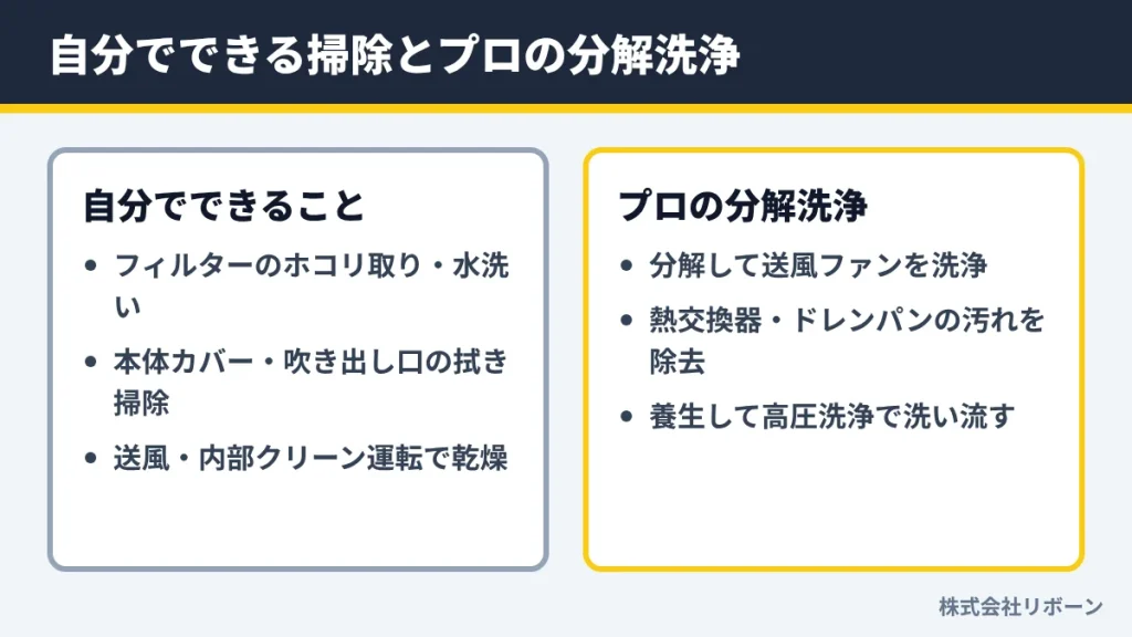 自分でできる掃除とプロの分解洗浄