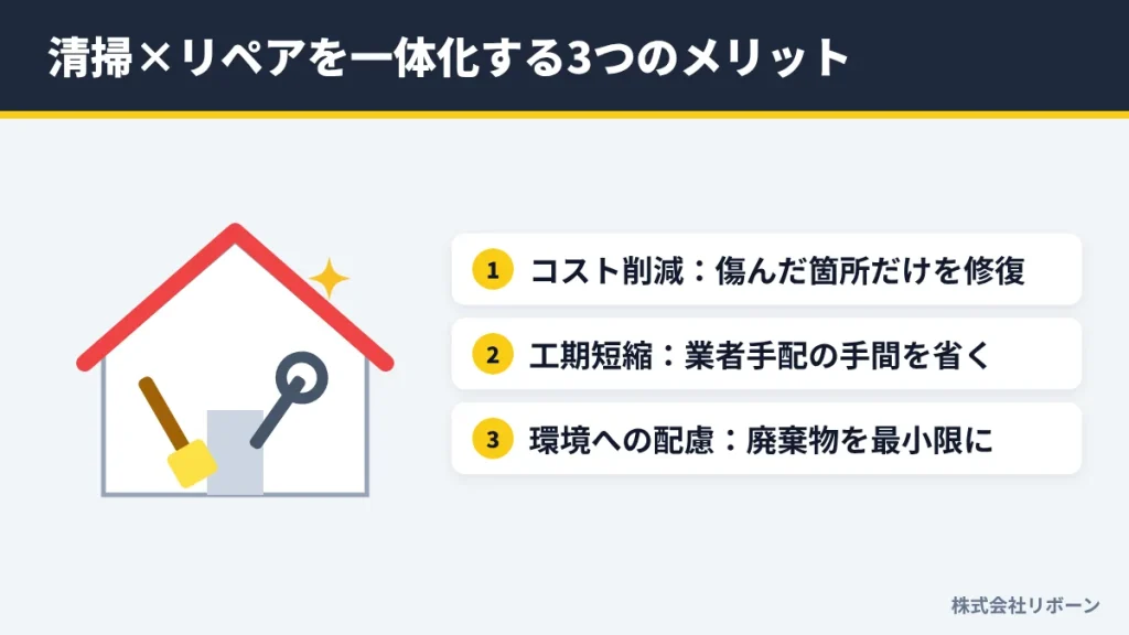 清掃×リペアを一体化する3つのメリット