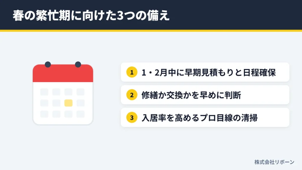春の繁忙期に向けた3つの備え